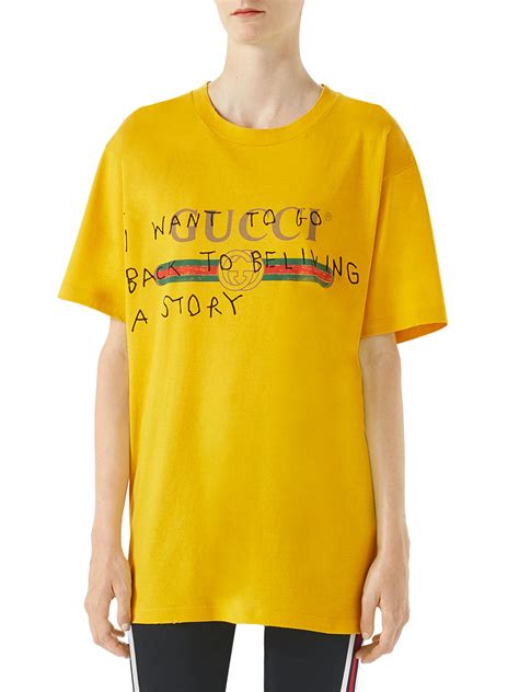 gucci t shirt women's yellow|Gucci t shirt fedex.